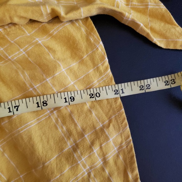 HARPER Heritage yellow plaid wrap tank top L - Picture 8 of 8